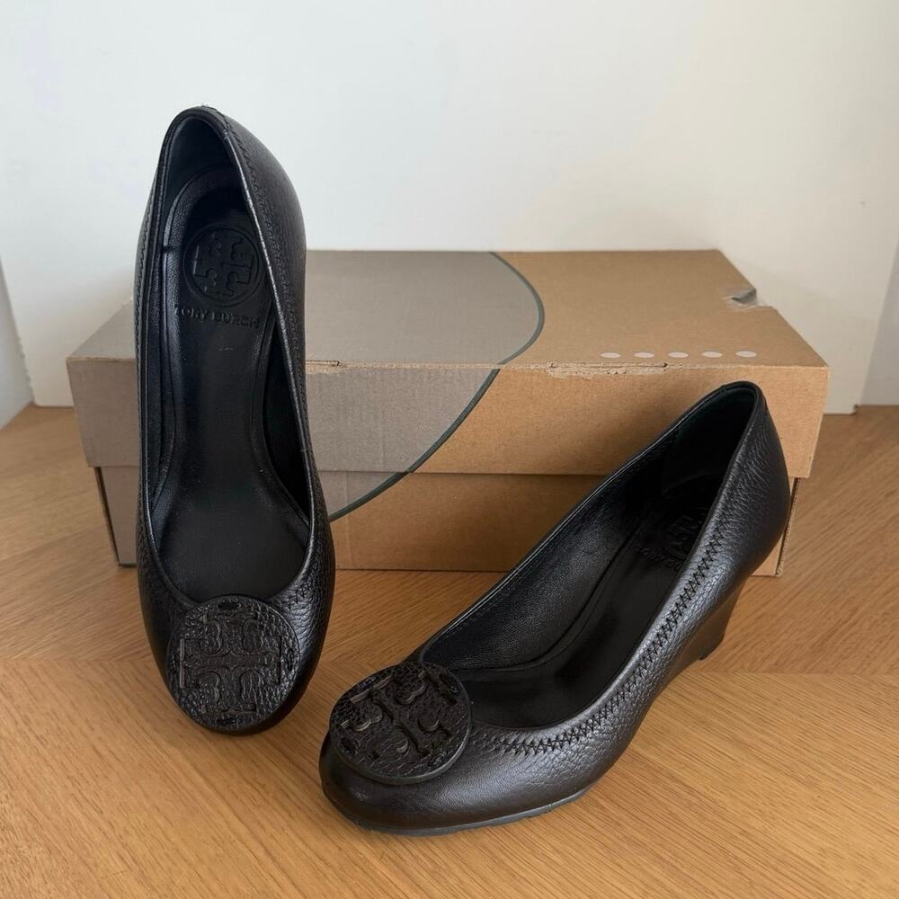 Tory Burch Sally ‘Black’ Women Wedge Heels - SZ 5